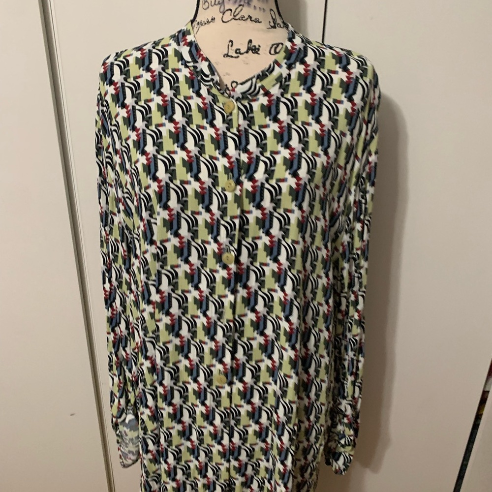 Flax long sleeve shirt dress